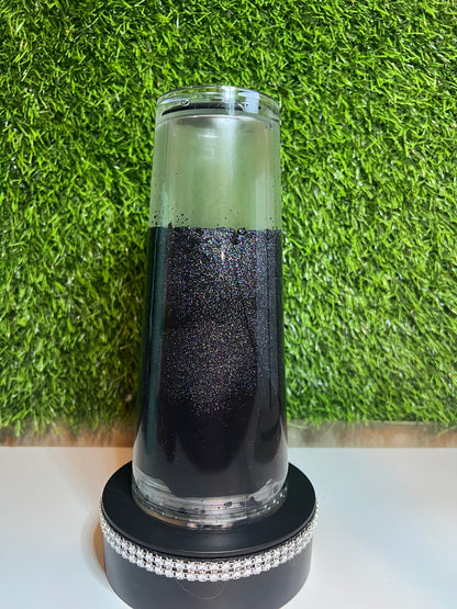 24oz Acrylic lava drip tumbler black glitter