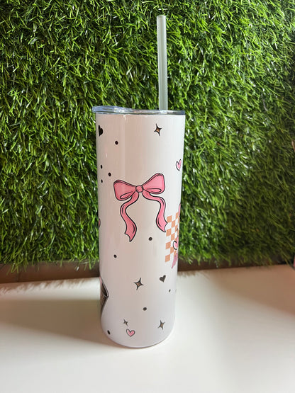 SS Skinny 20oz white tumbler -Morning brew