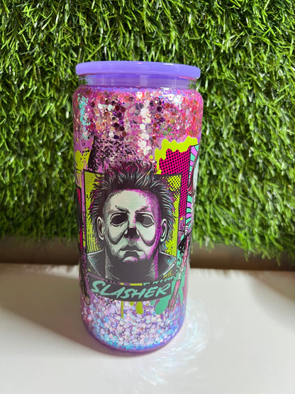 Glitter 16oz snow globe - Neon horror guys
