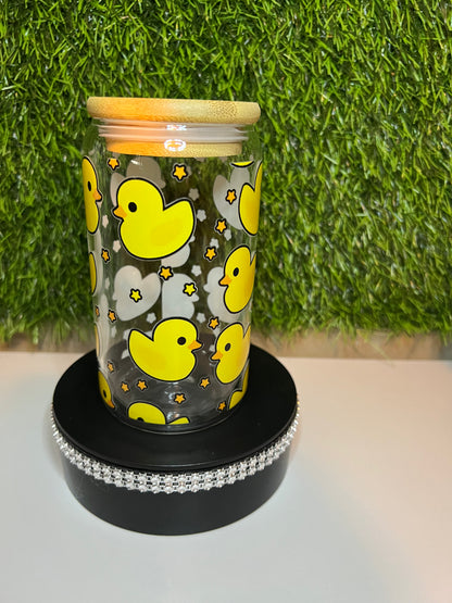 Solid light yellow 16oz cup Rubber ducks