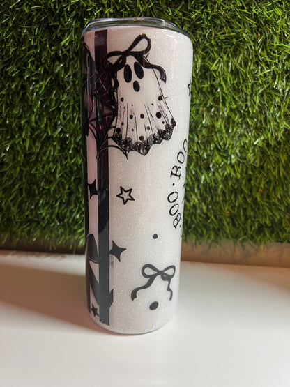 SS Skinny 20oz Epoxy tumbler - B/W Boo ghost