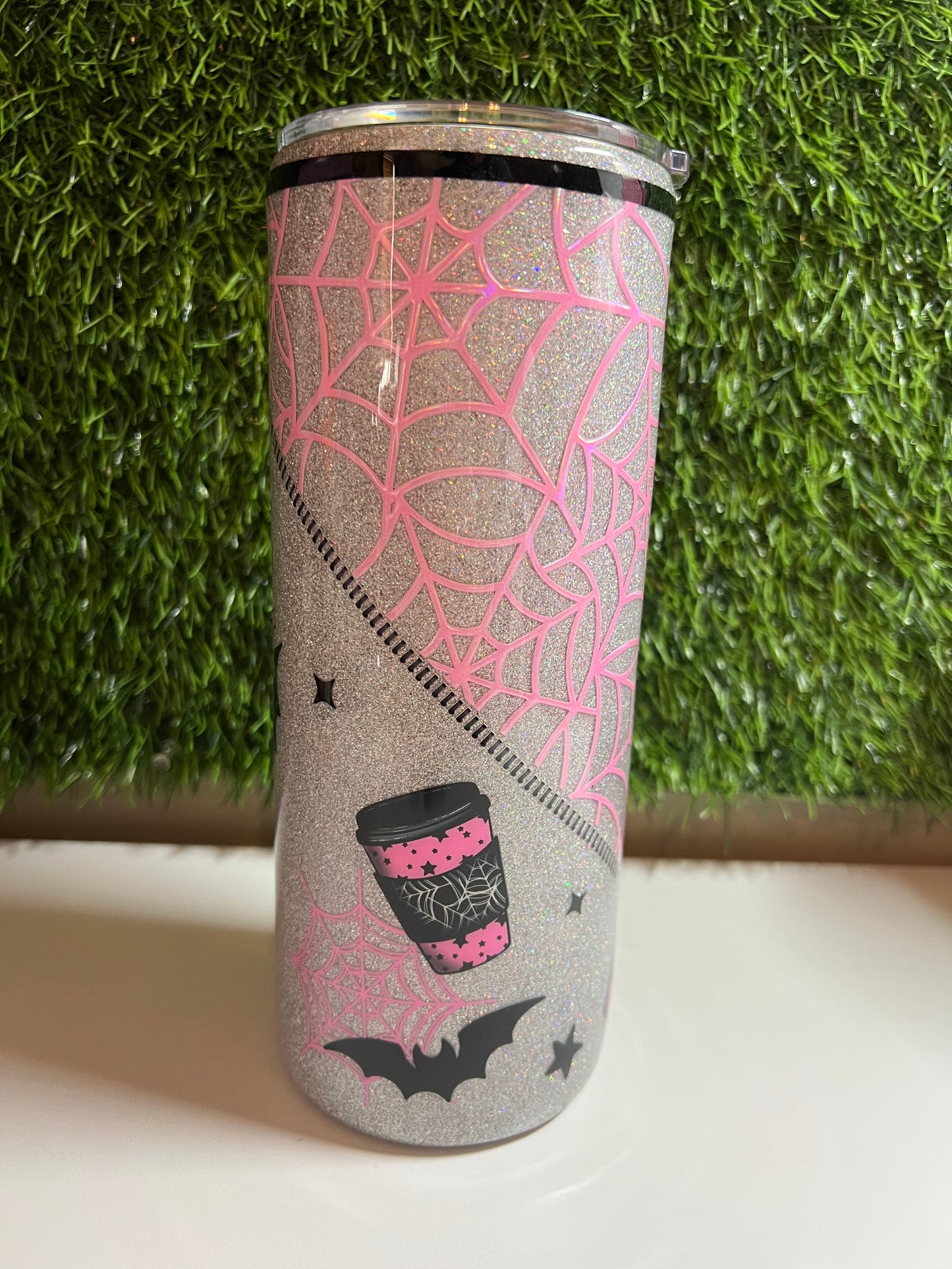 SS 30oz Epoxy tumbler - Blood Type is coffee bat
