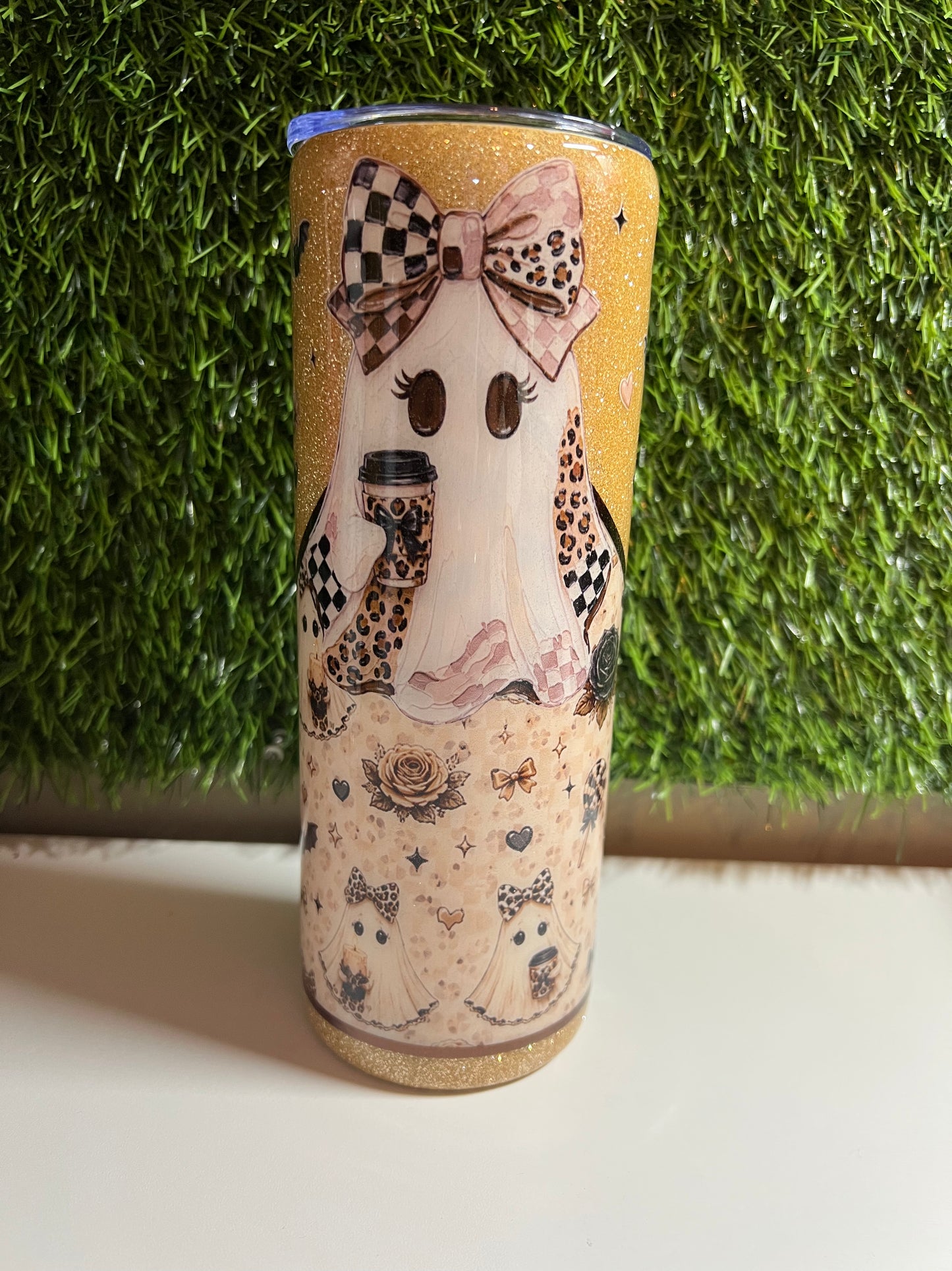 SS Skinny 20oz Epoxy tumbler - Coffee & Candy Ghost