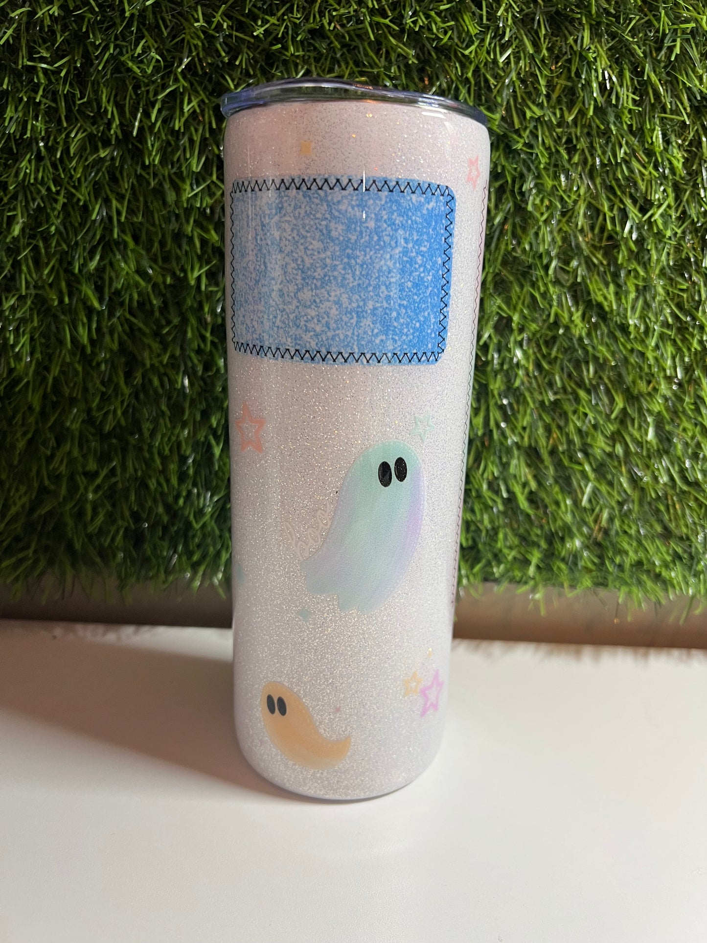 SS Skinny 20oz Epoxy tumbler - Pastel Ghost Patchwork