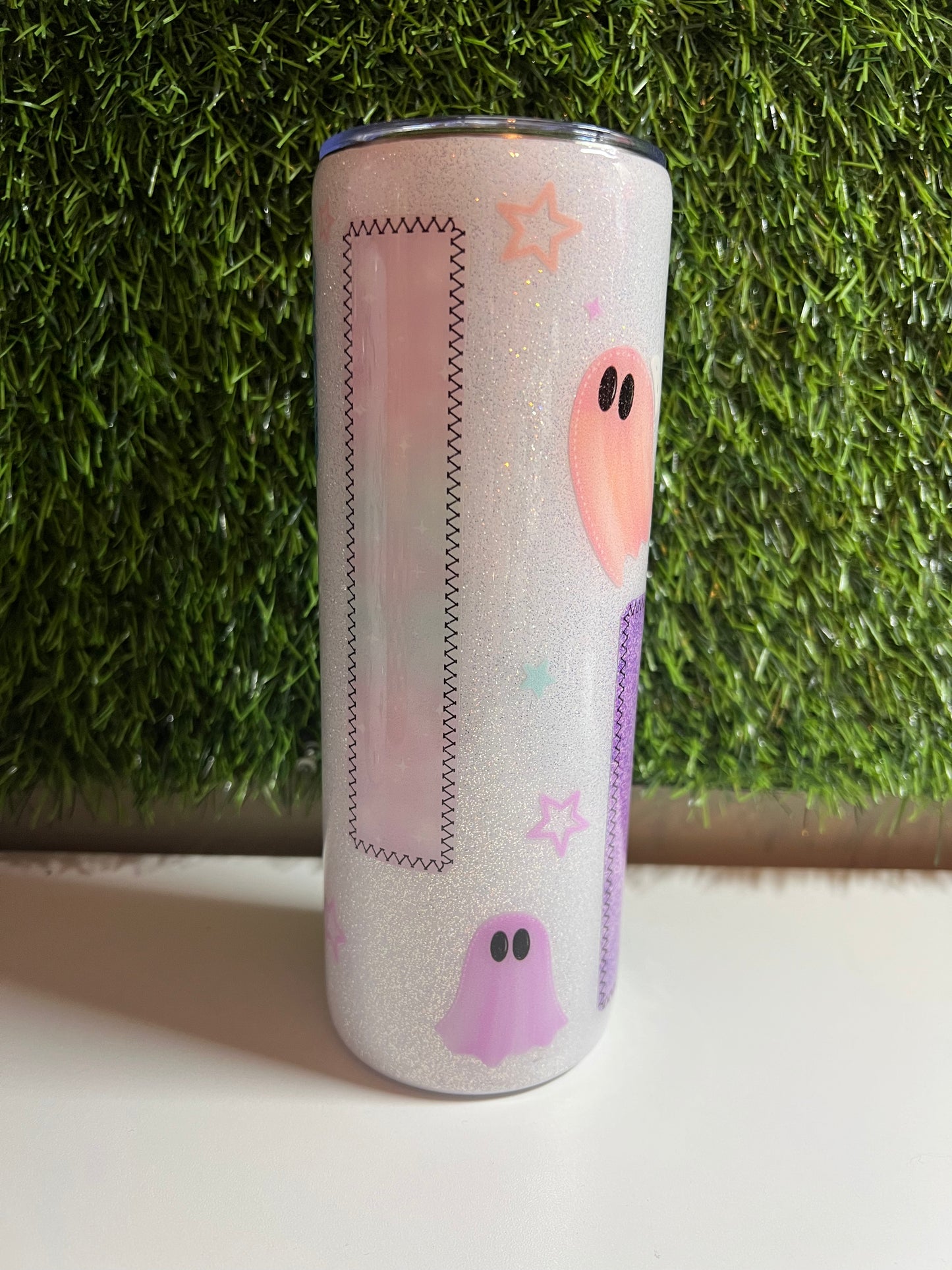 SS Skinny 20oz Epoxy tumbler - Pastel Ghost Patchwork