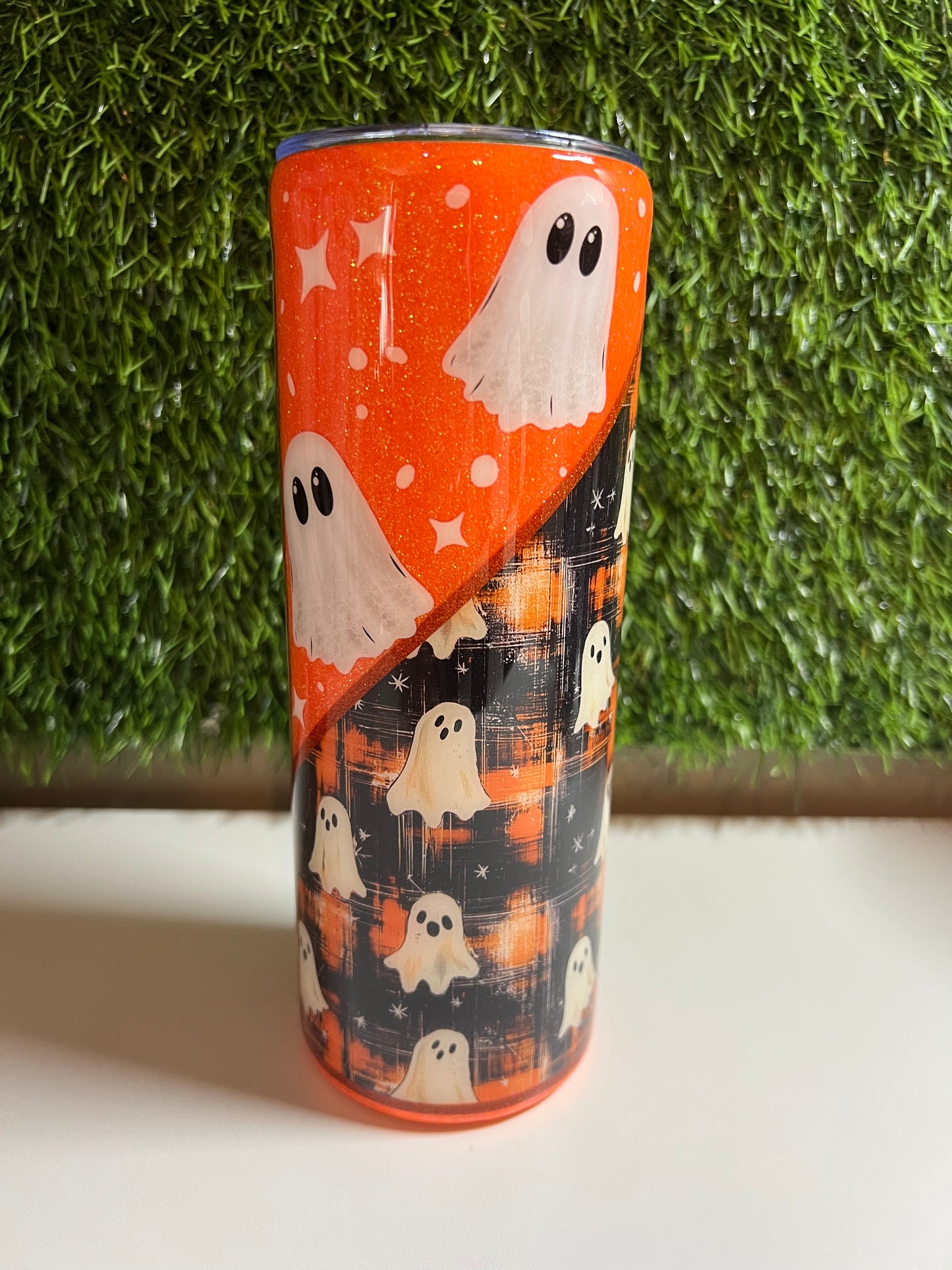 SS Skinny 20oz Epoxy tumbler - Plaid Ghosts