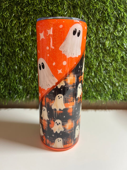 SS Skinny 20oz Epoxy tumbler - Plaid Ghosts