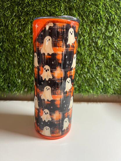 SS Skinny 20oz Epoxy tumbler - Plaid Ghosts