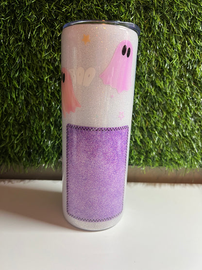 SS Skinny 20oz Epoxy tumbler - Pastel Ghost Patchwork